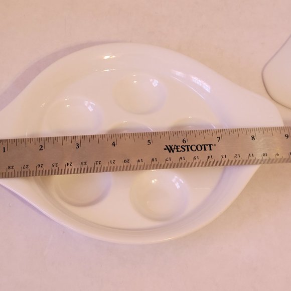 Palate & Plate White Ceramic Round Escargot / Mushroom Serving Dishes Plates - Picture 4 of 5